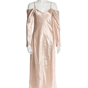 Vince. Draped Sleeve Slip Dress in Blush Pearl - M Silk Acetate